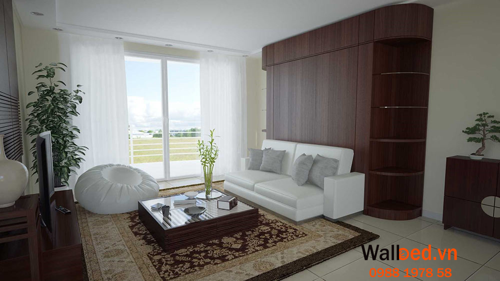 Mở rộng không gian phòng khách với giường thông minh