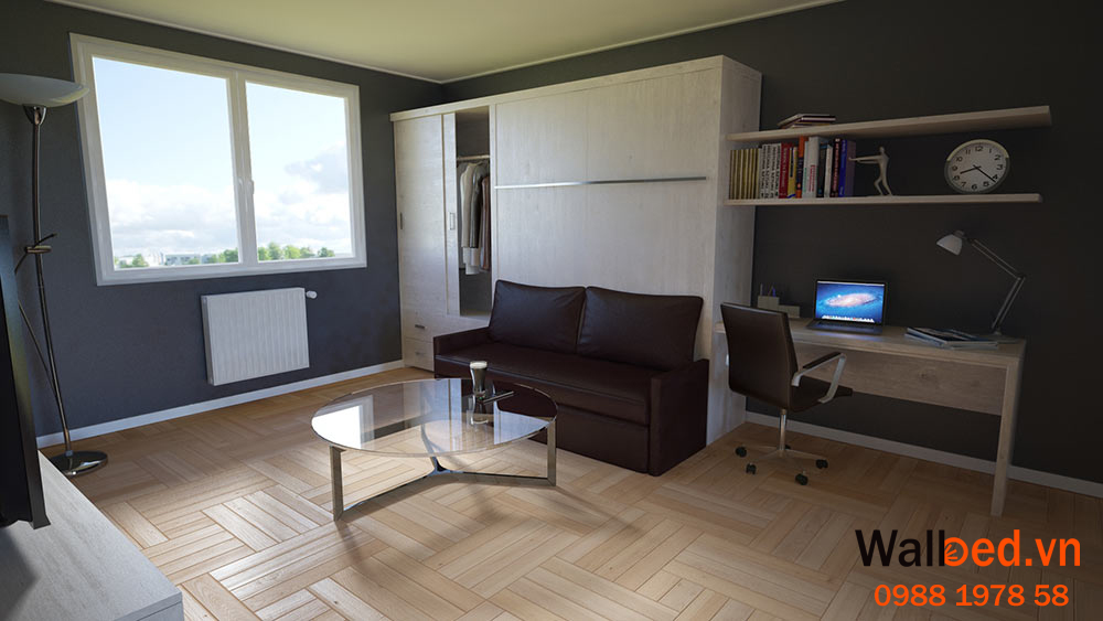 Mở rộng không gian phòng khách với giường thông minh