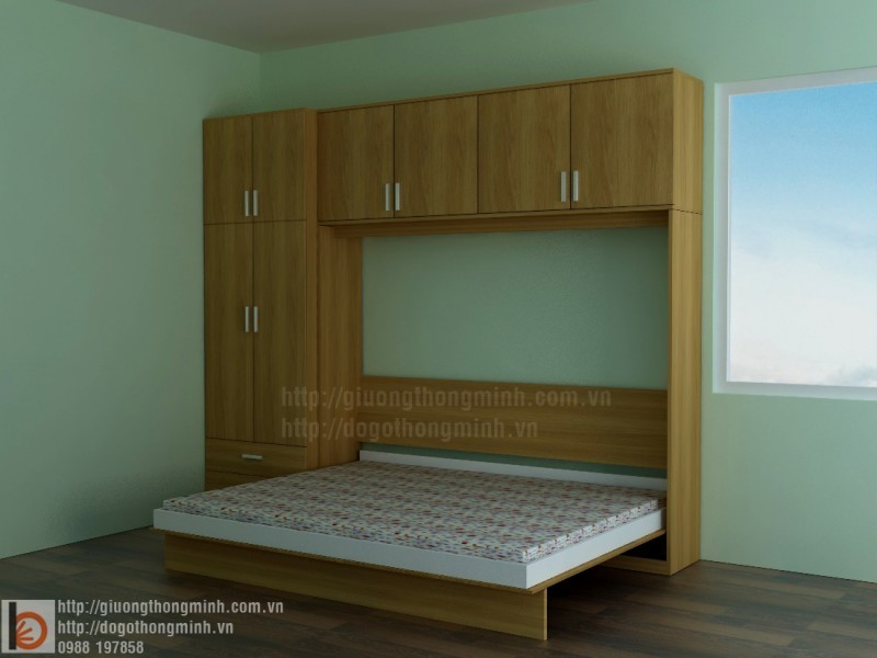 giường gấp gỗ thông minh